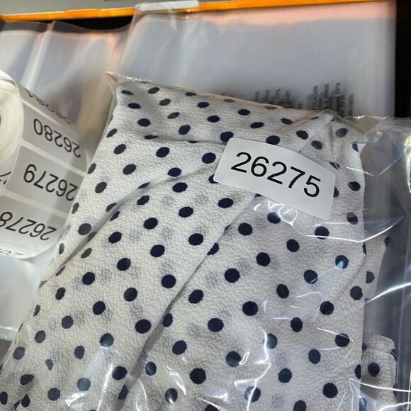 5/$45 Notations Blouse Women M Medium White Polka Dot V-Neck Long Sleeve - Picture 9 of 9